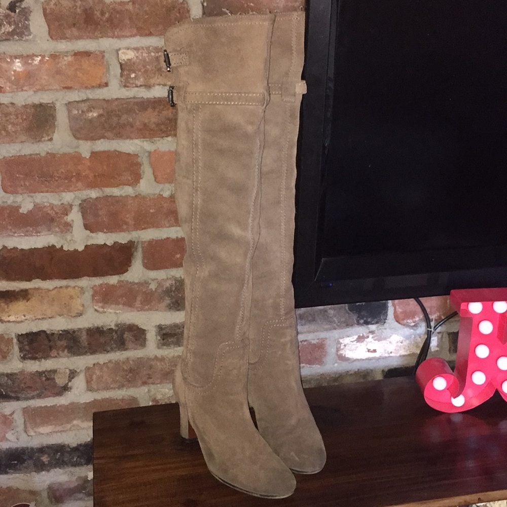 Over the knee suede boots with 3” heel